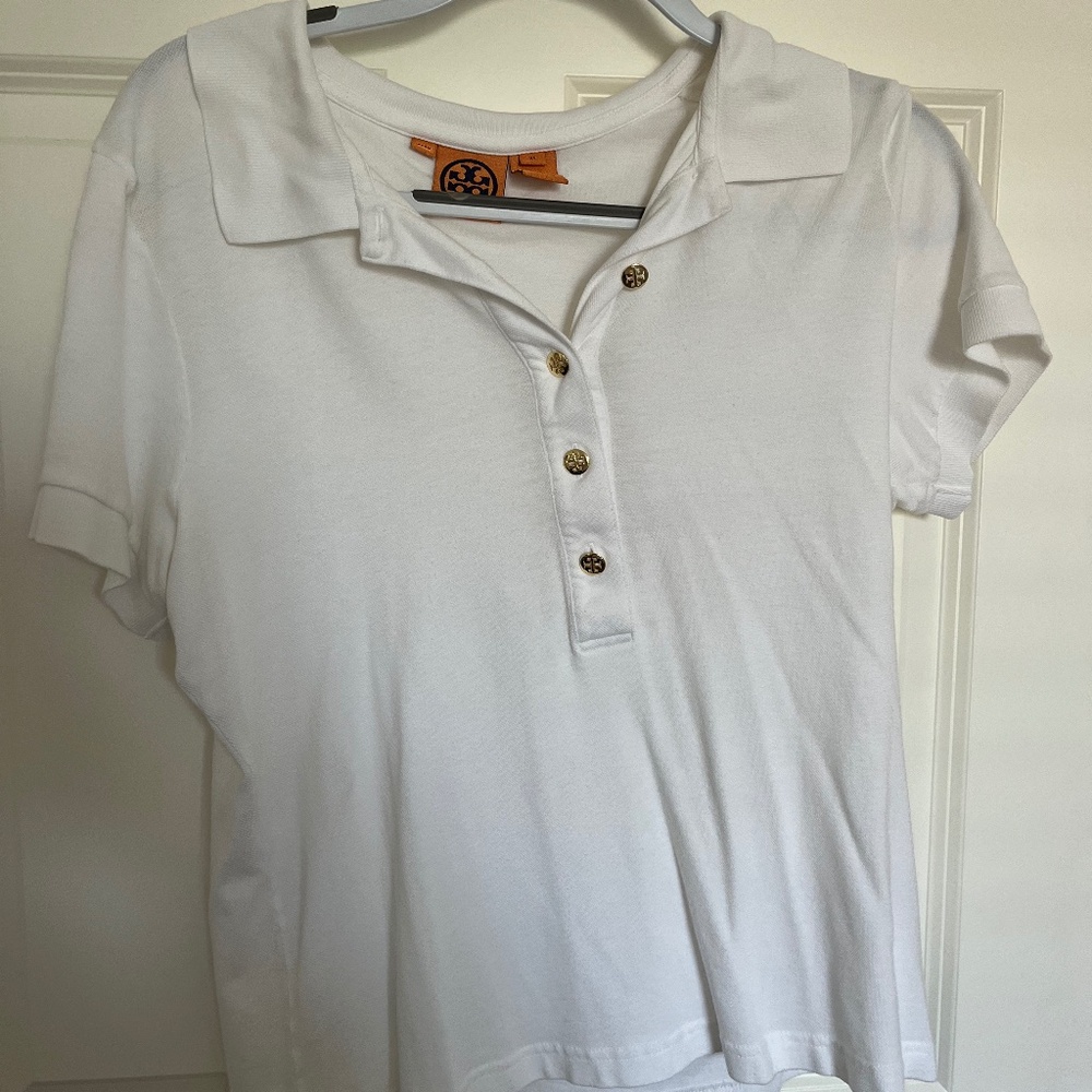 Tory Burch Womens White Polo XL